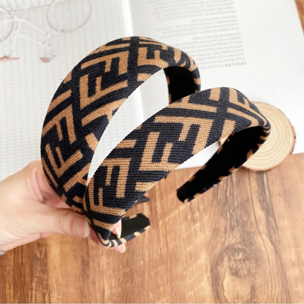 Geometric Black and Brown Headband